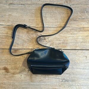 Anthropologie Small Black Faux Leather Crossbody Bag – Like New